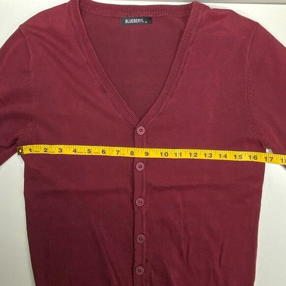NWOT | Blueberyl | Long Sleeve Cardigan | Burgundy | Small - Picture 6 of 12